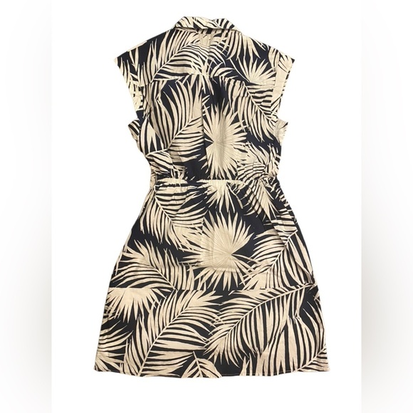 Milly Maxwell Leaf-Print Cap-Sleeve Dress Size 6 - Picture 4 of 9